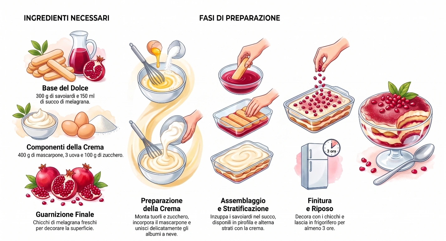 Infografica tiramisù alla melagrana